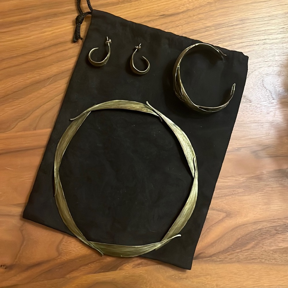 Michael Michaud eucalyptus necklace earrings cuff